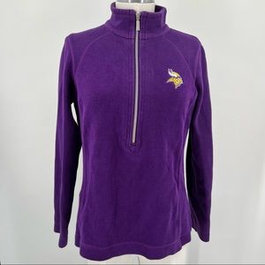 Tommy Bahama Purple Minnesota Vikings Half Zip Ribbed Knit Jacket
